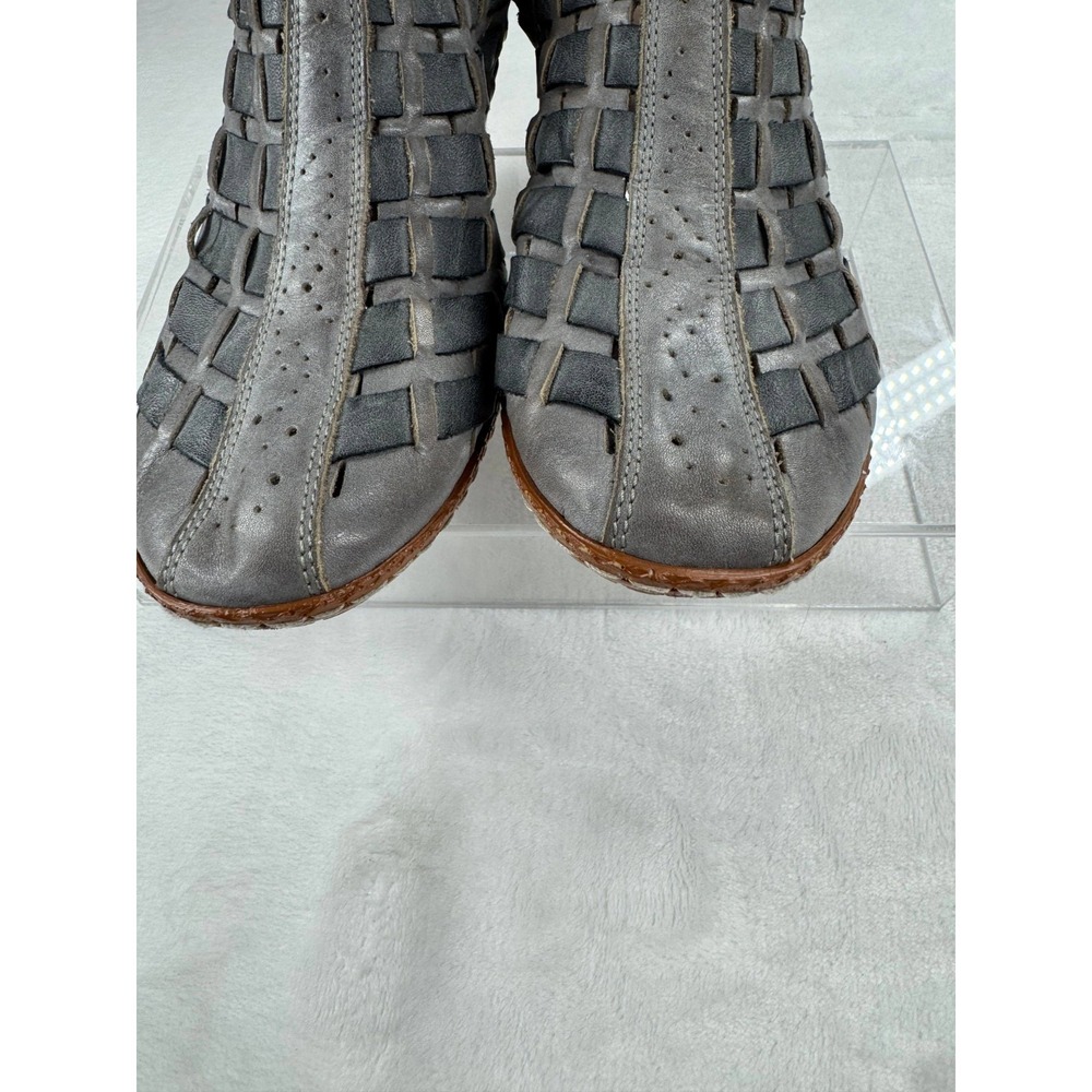 Rieker Sina 39 Woven Leather Slingback Sandals Women's 8.5 Gray Slip-On Comfort - Picture 8 of 12
